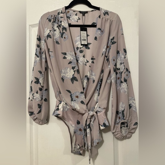 Dynamite floral bodysuit wrap blouse - Picture 2 of 3